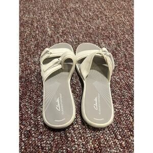 Clarks BREEZE PIPER White Sandals women’s size 8
